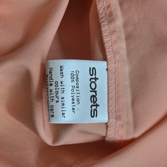 Storet NWT Women's Coral Padded Shoulder Button-up Blouse Sz S/M - Picture 8 of 8